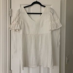 Tie Sleeve White Blouse